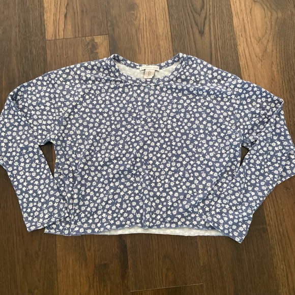 Sincerely Jules White Floral Blue Top - Picture 1 of 3